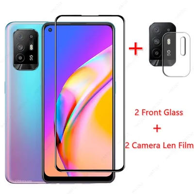 2PCS For OPPO Reno5 Z Glass for Reno5 Z Tempered Glass Film Screen Protector HD Camera Len Film for