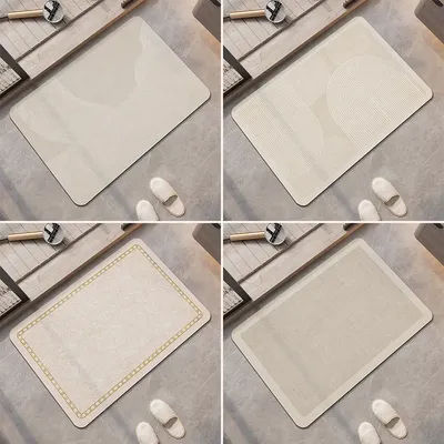 Bathroom Foot Mat Bath Mats Super Absorbent Anti-slip Shower Rug Quick Drying Entrance Doormats Home Bathtub Carpet Washable