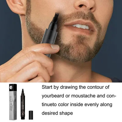 Waterproof 4-Tip Beard Pen Beard Filler Penci Beard Enhancer Lasting Repair Moustache Coloring Shaping Tools Hair Eyebrow Pencil