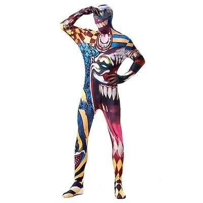 Tuta Intera Costume Cosplay Body Teschio scheletro Mostro Zalgo Cosplay Bambini Adulti Per uomo Ragazzi Carnevale Mascherata martedì grasso Feste Halloween Performance Costumi di Halloween facili