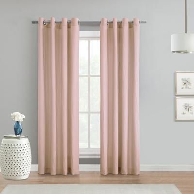 Wide Width Harmony Light Filtering Grommet Curtain Panel by Habitat™ in Rose (Size 52" W 84" L)