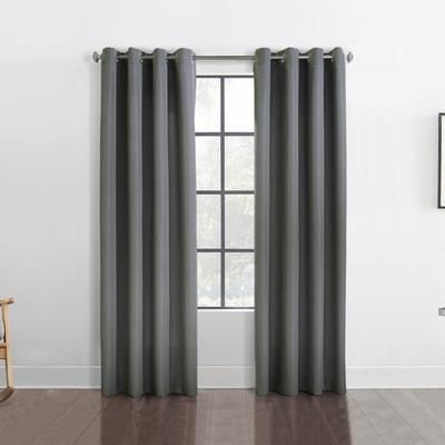 Wide Width Margaret Light Filtering Grommet Curtain Panel by Habitat™ in Charcoal (Size 52" W 108"L)