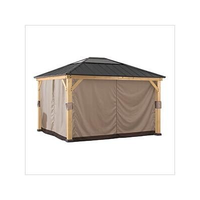 Sunjoy Group Universal Curtains and Mosquito Netting for 11 ft. x 13 ft. Wood Gazebos
