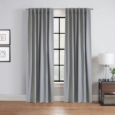 Wide Width Mulberry Light Filtering Dual Header Curtain Panel by Habitat™ in Grey (Size 54" W 95" L)