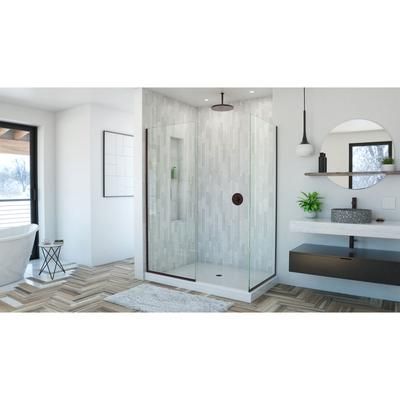 Dreamline DreamLine Linea One 34 inch W and one 30 inch W x 72 inch H Individual Frameless Fixed Shower Screens in Oil Rubbed Bronze SHDR-3230342-06