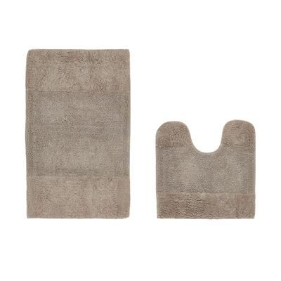 Granada Collection 100% Cotton 2 Piece (20" X 20" | 21" X 34") Bath Rug Set by Brylane Home in Sand