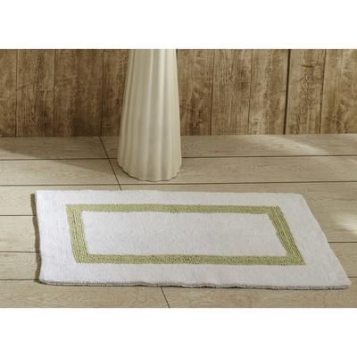Wide Width Hotel Collection 100% Cotton 17" X 24" Rectangle Bath Rug by Brylane Home in White Sage (Size 24" W 40" L)