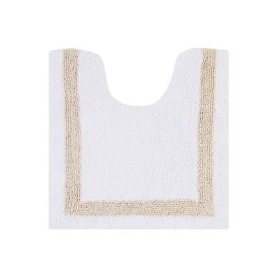 Hotel Collection 100% Cotton 20" X 20" Contour Bath Rug by Brylane Home in White Sand