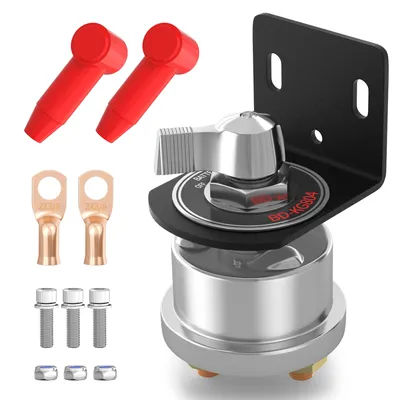 DaierTek 12V 200A High Current Battery Disconnect Switch with Side Post Mounting Bracket Cut Off Switch Master Switch for Car