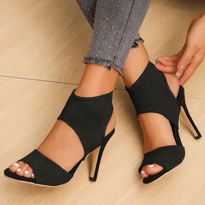 Sandales à talons hauts pour femmes, chaussures d'été de luxe, sexy, à la mode, respirantes