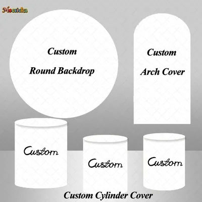 Personalized Custom Size Arched Cover Background Elastic Spandex Double-sided Backdrop Birthday