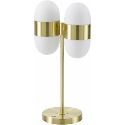 Wellerlooi 25"H x 10"W x 7"D Modern Metallic Gold/White/Black Table Lamp - Boutique Rugs