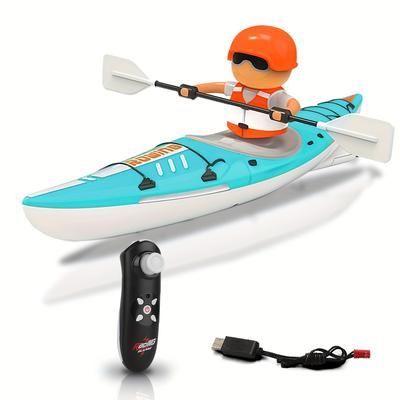 TEMU 2.4g Remote Control Boat, Remote Control Kayak, Remote Control Creative Toy, With Light And 2 Drive Modes, Swimming Pool, Bathtub, Inflatable Bath Pool Toy , Christmas Gift