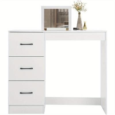 TEMU Dressing Table Makeup Desk Girls Dressing Table Cosmetic Bedroom Dresser Make Up Writing Desk- Bedroom Furniture For Home (white)