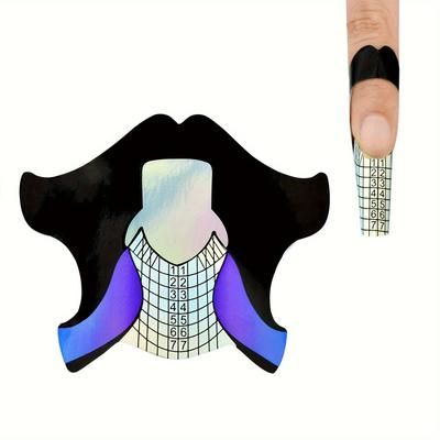 TEMU 100pcs Acrylic Shape Nail Forms - Self-adhesive Gel Extension For Diy , Uv Gel Nail Art Tools