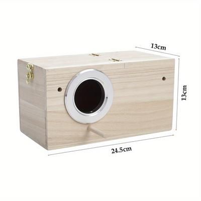 TEMU S M Wooden Bird Breeding Box Cage For Parrot Budgie Nesting House Finch