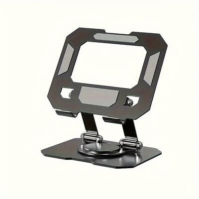 TEMU 360° Rotating Metal Desktop Stand For Tablets And Phones - Adjustable, Foldable, For Video Calls & Streaming, Stand | Modern Metal Stand | Rotating Mechanism, Tablet Holder Stand