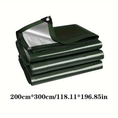 TEMU Ultra Thick Green Masking Cloth, Tear-resistant And Uv Protected, With Padding And Reinforced Edges, Suitable For Roofing, Camping, Patios, Swimming Pools, Boats, Cars, Sunshade