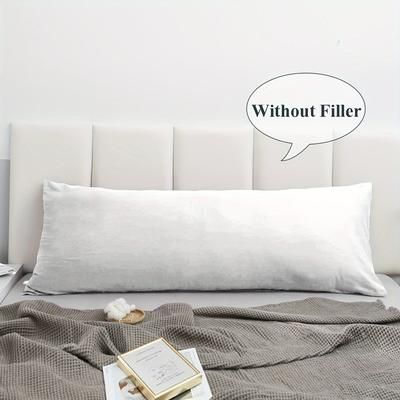 TEMU 1pc Plain Brushed Long Pillowcase (without Pillow Core), Soft Breathable Body Pillow Covers, Premium Quality Envelope Pillow Protector For Bedroom Sofa Home Decor