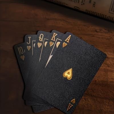 TEMU Black Playing Cards, Waterproof Playing Cards & Flexible Cards With Box, Great For Party, /thanksgiving Day/christmas Gift