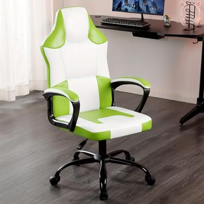 TEMU Gaming Chair Office Chair, Pu Leather High Back Adjustable Swivel Gamer Chair, Big And Tall Computer Chair For Adults, Green