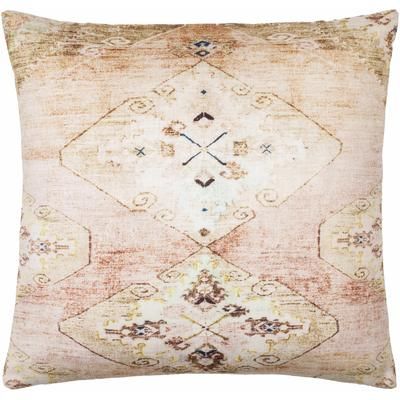 Techa 20" Square Traditional Rust/Medium Gray/Medium Brown/Light Gray/Black/Mustard Outdoor Throw Pillow - Boutique Rugs