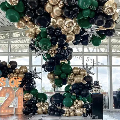 Kit d'arc de guirlande de ballons d'anniversaire vert foncé noir 20 30 40e anniversaire décoration de fête 4D Chrome feuille d'or Ballon décor de mariage