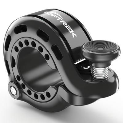 TEMU Toptrek Loud Bicycle Bell With Chrome-nickel Aluminum Alloy – Rust-proof, Silicone Clasp For 22.2-31.8mm Handlebars, Invisible Q-shape Design, 110db Volume