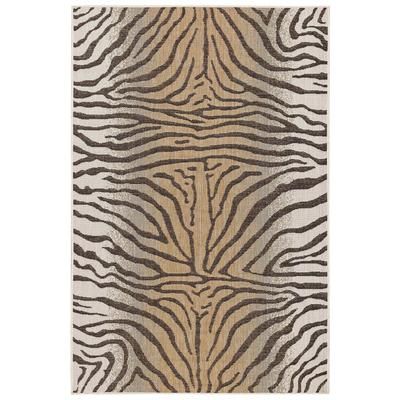 Carmel Zebra Indoor/Outdoor Area Rug Sand by Brylane Home in Sand (Size 3'3"X4'11")