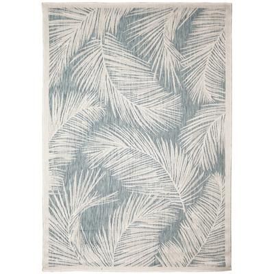 Carmel Fronds Indoor/Outdoor Area Rug Aqua by Brylane Home in Aqua (Size 4'10"X 7'6")