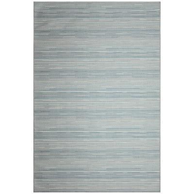 Miranda Tweed Stripe Indoor/Outdoor Area Rug Aqua by Brylane Home in Aqua (Size 1'11"X4'11")