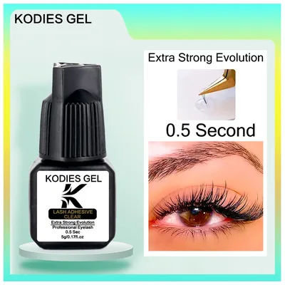 KODIES GEL Clear Eyelash Glue Waterproof Lash Extension Supplies 5ML 0.5 Second Fast Drying Korea Individual Makeup Tools Supply