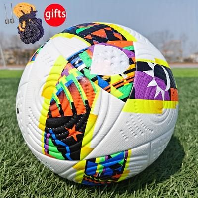 TEMU High-durability No.5 Soccer Ball - Seamless Leather, Explosion-proof & Wear-resistant For Adult Training And