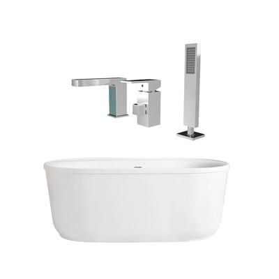Randolph Morris Stewart 60 Inch Acrylic Double Ended Freestanding Tub Package RMBP103-60-CPF7