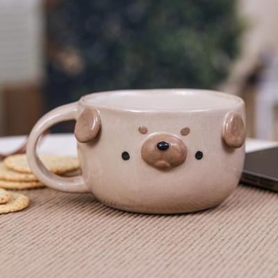 Pug Elixir,'Thai Ceramic 6 oz Pug Dog Cup with a Glossy Finish'