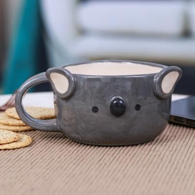Koala Elixir,'Handcrafted Thai Ceramic Koala Cup with a Glossy Finish'