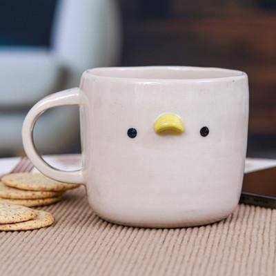 Duck Morning,'Whimsical Handcrafted Ceramic Duck Mug with Glossy Finish'