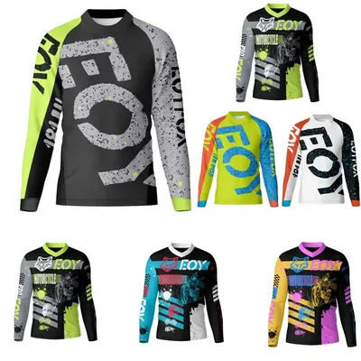 Maglia Moto Quick Dry Mountain Bike T-shirt manica lunga Downhill Smartfox Jersey MTB T shirt Moto