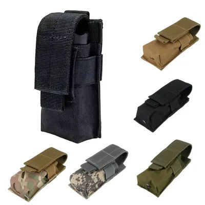 Pochette tactique Molle pour lampe de poche M5, étui pour chargeur unique de 9MM, porte-torche, outil utilitaire EDC, clé de chasse en plein air, sac de taille pour couteau