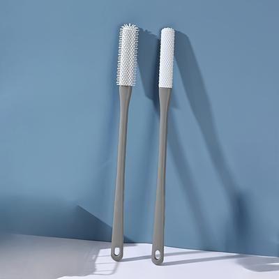 TEMU 2-pack Long Handle Toe Brush Set, Unscented Manual Foot Care Scrubber, Portable Shower Foot Brush For Toe Cleaning And Makeup Application, Elderly Foot Care Tool, No Electricity Or Battery Needed