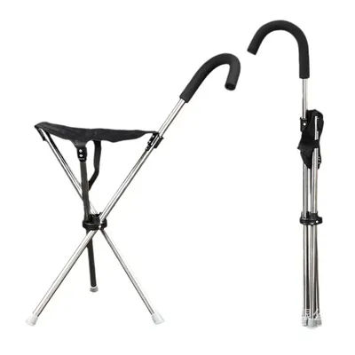 Outdoor Climbing Stick walking Stick Chair Seat Multifunctional Hiking Sticks Foldable Ultra-light Mountain Stick for Climbing