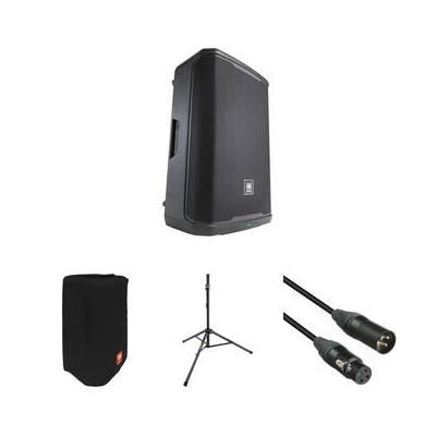 JBL PRX915 Two-Way 15" 2000W Powered PA System Kit with Cover, Stand, and Cable JBL-PRX915-NA