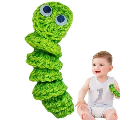 Hand Knitted Toys Cute Funny Circle Toy Handmade Large Intestine Children Toy Plush Knitting Toy