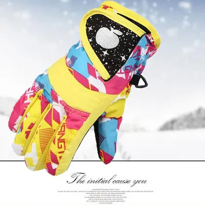 Winter Warm Snowboarding Ski Gloves 3~7 Years Boys Girls Outdoor Sports Gloves Kids Snow Mittens