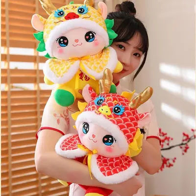 Chinese New Year Zodiac Dragon Portable Dragon Plush Toy Durable Dragon Decor For New Year's Gift