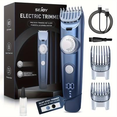 TEMU Sejoy Beard Trimmer For Men, Clippers For Hair Cutting Cordless Hair Clipper For Mustache Hair Trimmer With Led Display For Home, Hair Mustache Trimmer With Precision Dial, Adults