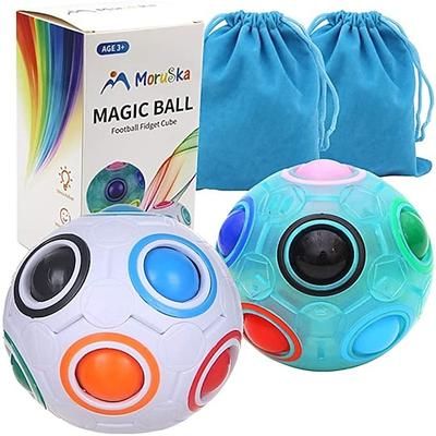 Cubo Puzzle Arcobaleno Magico Pallone Arcobaleno Puzzle Giocattolo Antistress Gioco di Intelligenza per Adulti e Festività Set di 2 Regalo di Natale
