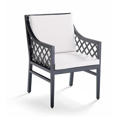 Bowery Dining Chair Replacement Cushions - Dining Arm Chair, Individual Cushion, Solid, Sailcloth Air Blue - Frontgate