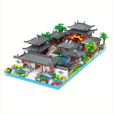 TEMU Oriental 3d Building Bricks Set - 3000pcs Chinese Garden Architectural Model Kit For Adults (applicable Age Group: 14+) - Abs Construction Puzzle