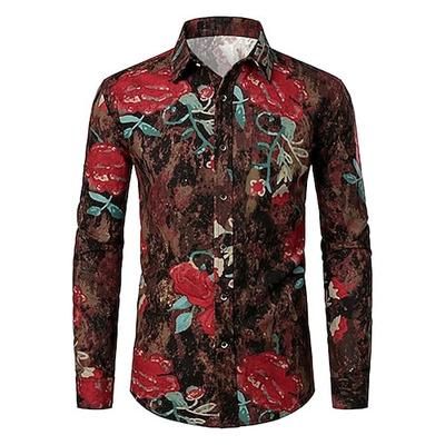 Retrò Vintage Anni '70 Camicia Hippie Disco Costume Per uomo Halloween Carnevale Feste Festa / Sera Casual Quotidiano Adulti Camicia